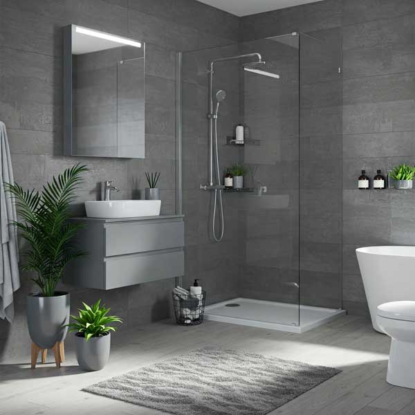 Gri Banyo Dekorasyonu